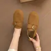 Estilo Dinheiro Velho Retro Outono 2026 Sapatos Baixos com Salto Interno Mocassins Sapatos Individuais Femininos Slip-ons Mules com Fivela de Cinto Versátil Confortável
