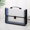 Bolsa Sanfonada de 2 Compartimentos com Piping em Sarja Estilo Novo Transfronteiriço A4 Manual com Fecho Bolsa para Documentos Bolsa para Armazenamento de Provas de Alunos Atacado