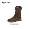 Botas Curtas Retrô Augusden para Mulheres 2026 Novas Botas de Salto Bloco Outono e Inverno Botas de Cavaleiro Ocidental Martin Boots