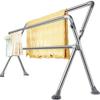 Tendedero de Piso de Acero Inoxidable para Secado de Ropa Dormitorio Balcón Tendedero Plegable Artefacto para Secar Edredones Barra Telescópica Elevable para Ropa