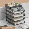 Organizador de Arquivos de Mesa de Escritório Prateleira de Armazenamento Classificação por Assunto Mesa de Estudante Livros Suporte Vertical de Livros Multicamadas