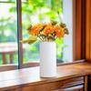 Patrón Vertical Blanco Cerámica de Imitación Jarrón Arreglo Floral Linterna Moderna Simple Jarrón de Plástico Muebles de Oficina Hogar Recipiente para Flores Almacenamiento de Agua