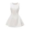 Verano Nuevo Estilo Falda Corta Cuello Redondo Cintura Ajustada Falda Adelgazante Vestido Chaleco Francés sin Mangas para Mujer