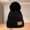Gorro de Invierno para Mujer, Gorro de Punto Cálido Forrado de Felpa, Gorro de Punto de Moda con Pompón, Estilo Coreano, Versátil, Gorro Engrosado a Prueba de Frío