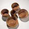 Cesta de Armazenamento Pequena de Rattan Sintético para Frutas Cesta de Armazenamento Trançada Cesta de Lanches para Restaurante Cesta para Batatas Fritas Cesta de Armazenamento para Mesa Venda por Atacado