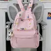 Mochila Estudiante Estampado de Lunares Bolsa de Doble Hombro Linda de Dibujos Animados Gran Capacidad Mochila Estudiante Bloque de Color Mochila Estilo Coreano Nuevo