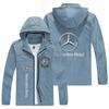 Otoño 2021 Nuevo Comercio Exterior Transfronterizo Chaqueta con Estampado de Insignia de Coche para Hombre Moda Callejera Chaqueta Cortavientos con Capucha y Cremallera