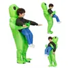Nuevo Disfraz Inflable de Alien para Halloween Fiesta Divertido Juego Ojos Grandes Montando Antena Traje Inflable de Alien