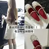 Zapatos Mary Jane Mollykiki con Tachuelas, Pliegues de Ballet, Lazo, Correa Única, Boca Baja, Tacón Bajo, Planos Estilo Hada