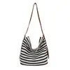 Bolsa de Mão Balde Estilo Coreano Fresca Atacado Bolsa Feminina 2026 Outono Nova Listras Color Block Bolsa de Ombro Única Bolsa Transversal para o Dia a Dia