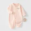 Mono cómodo para bebés niños y niñas, mameluco de primavera y otoño para bebés, mono sin costuras de manga larga de algodón puro para recién nacidos
