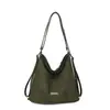 Bolso cubo de alta gama estilo coreano para mujer, bolso de hombro de gamuza de gran capacidad, moda versátil, bolso de axila estilo casual para el día a día
