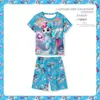 Novo Pijama de Verão para Meninas, Colorido Dopamina Soltinho Manga Curta Conjunto Fofo para Casa para Crianças Maiores
