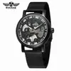 Winner Dropshipping Moda Masculina Casual Moderna Correa de Malla Hueco Mecánico Manual Reloj Acero al por Mayor