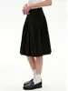 Falda midi plisada de cintura alta estilo universitario con lazada para mujer serie miu clásica estilizada versátil falda midi de traje