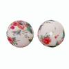 Hongzhou nuevo color transferencia de agua silicona cuentas redondas flor de leopardo bebé DIY cadena de chupete cuentas sueltas venta al por mayor