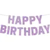 Decoraciones de Pancarta para Fiesta de Cumpleaños Transfronteriza, Adornos Colgantes de Letras con Brillo de Feliz Cumpleaños, Productos Terminados al por Mayor