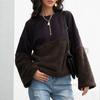 Suéter de terciopelo de doble cara engrosado de otoño para comercio exterior, ropa de mujer, callejero europeo y americano, costuras simples, holgado, cálido, top de abrigo