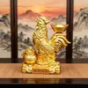 Stock de fábrica Adornos de Aleación de Gallo Dorado y Gallina para Riqueza y Prosperidad, Decoración Feng Shui para Hogar y Tienda