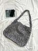 Bolsa Tote Estampa Leopardo Bege Grande Capacidade Tecido para Windsurf Estilo Preguiçoso Bolsa Tote Casual Bolsa de Dia a Dia para Estudantes