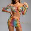 Europeu e americano quente venda meias sexy mulheres sexy plus size comércio exterior roupas líquidas tentação grande net underwear duas peças conjunto de fábrica vendas diretas