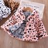 Comércio exterior roupas infantis outono e inverno Novo suéter de lã para meninas casaco infantil acolchoado de algodão com pele de imitação orelhas casaco acolchoado de algodão espesso