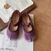 Zapatos de Terciopelo Otoñales para Niños Estilo Francés, Punta Dividida Artificial, Zapatos Mary Jane para Niñas Pequeñas, Zapatos Poco Profundos de Princesa