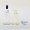 Botella gotero de plástico cónica transparente para aceites esenciales, sueros, cosméticos de 50 ml