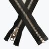 Não. 5 Zíper Metálico Ykk, Abertura Total, Cobre Branco Brilhante, Cabeça de Amêndoa Giratória, Zíper Metálico Dupla Face para Jaquetas, Zíper Ykk Atacado