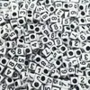 Contas Coloridas de Números 0-9 e Letras, Contas Quadradas Luminosas, Contas Redondas Planas, Material para Pulseira, Acessórios de Contas Soltas Artesanais DIY