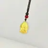 Colar com Cabeça de Buda de Jade Incrustada com Ouro Pingente de Cabeça de Buda Estátua de Buda Retrô Tendência Nacional Pingente para Homens e Mulheres Tráfego de Fonte Viva