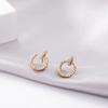 Aretes de tuerca pequeños de círculo completo de circonitas cúbicas, aguja de plata esterlina s925, personalidad femenina versátil, estilo coreano, aretes de temperamento elegante