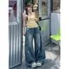 Jeans Retro Americanos de Pierna Ancha para Mujer, Otoño e Invierno 2025 Nuevos Pantalones de Cintura Alta Adelgazantes Sueltos Caídos de Longitud al Suelo