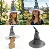 Sombrero Mágico de Fieltro de Gandalf Sombrero de Mago para Halloween Fiesta de Baile del Festival Sombrero de Bruja Sombrero Puntiagudo Plegado Sombrero de Fiesta para Actuación