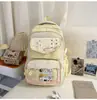 Mochila transparente de ombro duplo estilo japonês, novo design xadrez fresco, alto apelo estético, mochila escolar para meninas do ensino fundamental