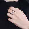 Anillo de Plata S925 con Moissanita para Hombre, Anillo Clásico y Sencillo para Hombre, Anillo Ajustable de Un Quilate, Joyería Transfronteriza
