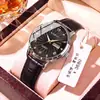 Nuevo reloj de pulsera para hombre de cuarzo con correa de cuero totalmente automático, reloj impermeable para hombre, ultradelgado, luminoso, con doble calendario, venta al por mayor transfronteriza