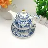 Pequeño Set de Té de la Tarde de Lujo Alto Valor de Color Olla para Madre y Madre Taza de Café de Cerámica Creativa Taza de Té de Flores Una Taza Un Plato Tetera