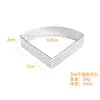 Molde para hornear de acero inoxidable 304 con forma de abanico de 4 puntas con agujero, aro de tarta de cuero para tarta mousse francesa con anillo de mousse 2 cm más alto