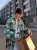 Camisa de Manga Larga a Cuadros para Hombre Primavera y Otoño Camisa Casual para Hombre Diseño de Pareja Sentido Holgada Combinable Chaqueta para Hombre