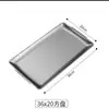 Placa de Barbacoa de Acero Inoxidable Estilo Coreano 304, Rectangular, Engrosada, Color Dorado, Plato Plano, Bandeja para Servir, Bandeja para Filetes Fábrica
