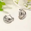 Pendientes Sencillos de Moda Transfronterizos Europeos y Americanos, Pendientes Metálicos Europeos y Americanos de Nicho de Gama Alta, Pendientes Versátiles Personalizados de Gama Alta