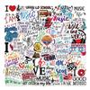 50 peças EU AMO MÚSICA adesivos de grafite bagagem personalizada notebook celular guitarra MÚSICA adesivos à prova d'água