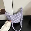 Bolso Grande de Capacidad Sobaco a Cuadros 2024 Nuevo Estilo Coreano Moda para Ir al Trabajo Bolso Bandolera de Hombro a Cuadros