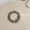 Elástico de Cabelo de Cristal Cetim de Alta Qualidade para Meninas, Corda de Cabelo Plissada Elegante com Strass, Elástico de Cabelo Simples e Versátil, Acessório de Cabelo