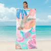 Toalha de Praia e Bolsa de Ombro 2 em 1 Personalizada, Bolsa de Ombro de Praia Multifuncional Dobrável com Toalha Estampada que Absorve Água