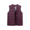 Inverno 2025 Nova Marca Tendência Gola Redonda Gola V Mutável 80 Jaqueta de Penas de Pato Branco Colete Curto Masculino Colete Solto