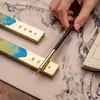 Pesa de papel regla miles de millas Jiangshan pesa de papel de cobre estudio cuatro tesoros presión regla de presión para caligrafía regla de latón creativo presión libro de presión presión