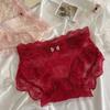 Danza Floral * Encaje Estilo Deseo Puro Ropa Interior para Niñas Sexy Transparente Malla Fina Entrepierna de Algodón Puro Braguitas de Cintura Baja