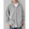 Cardigan com Capuz Moletom Estilo Americano Outono Inverno Masculino Marca da Moda Peso Pesado Jaqueta com Zíper Capuz Peça de Roupa Exterior Top Tendência